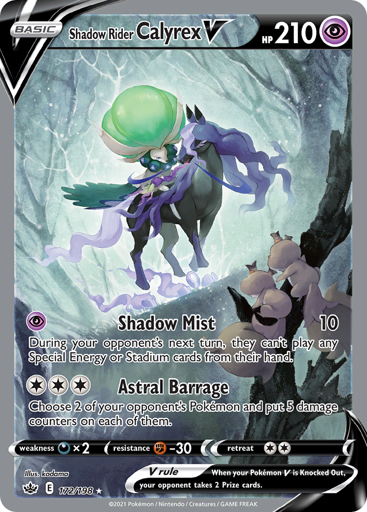 Shadow Rider Calyrex V 172/198 Rare Ultra | Chilling Reign | Pokemon Card