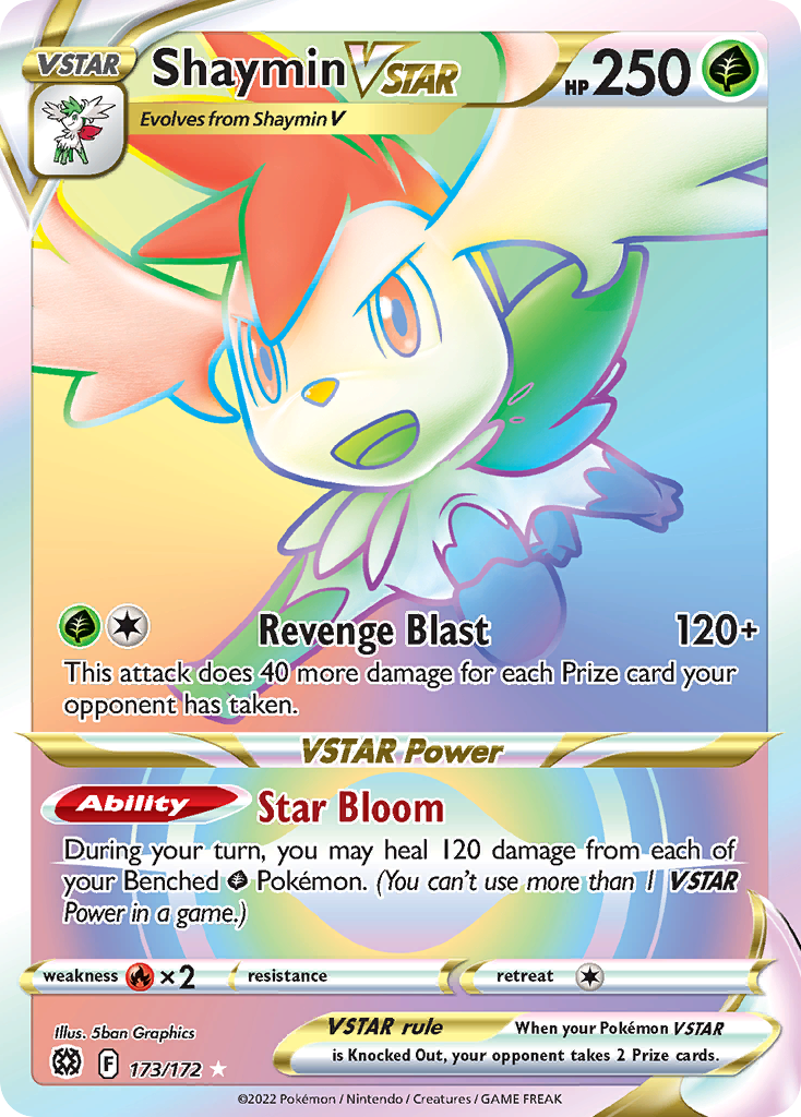 Shaymin VSTAR 173/172 Rare Rainbow | Brilliant Stars | Pokemon Card