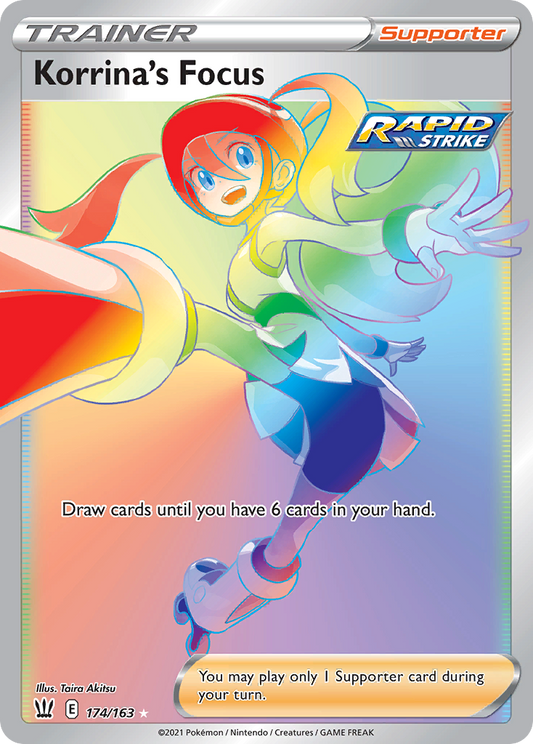 Korrina's Focus 174/163 Rare Rainbow | Battle Styles | Pokemon Card