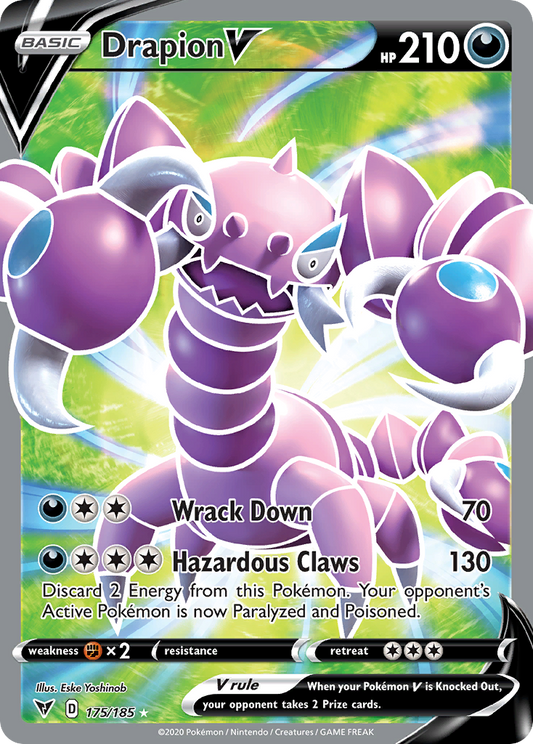 Drapion V 175/185 Rare Ultra | Vivid Voltage | Pokemon Card
