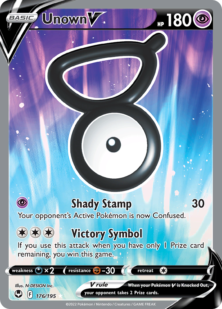Unown V 176/195 Rare Ultra | Silver Tempest | Pokemon Card