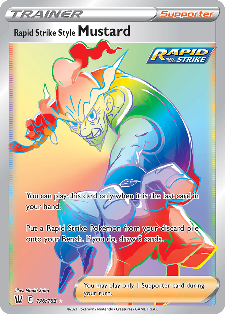 Rapid Strike Style Mustard 176/163 Rare Rainbow | Battle Styles | Pokemon Card