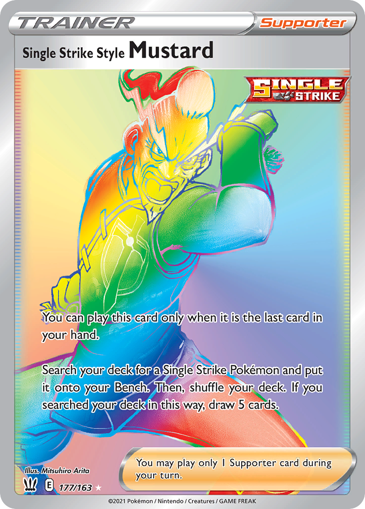 Single Strike Style Mustard 177/163 Rare Rainbow | Battle Styles | Pokemon Card