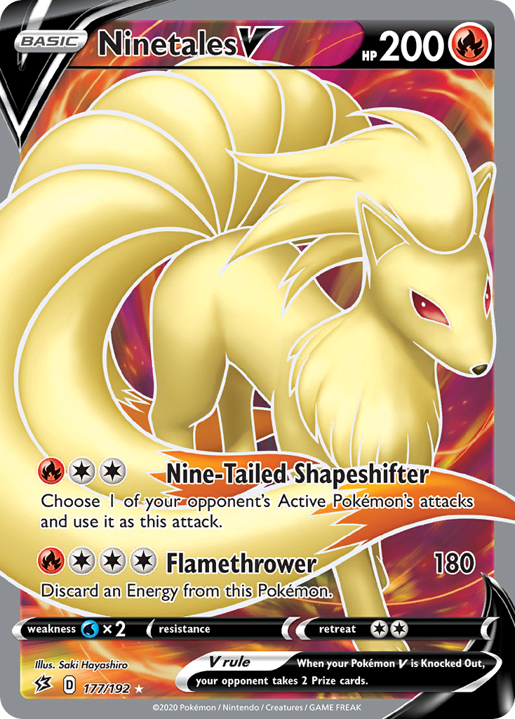 Ninetales V 177/192 Rare Ultra | Rebel Clash | Pokemon Card