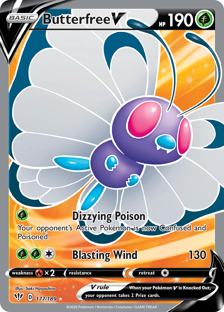 Butterfree V 177/189 Rare Ultra | Darkness Ablaze | Pokemon Card