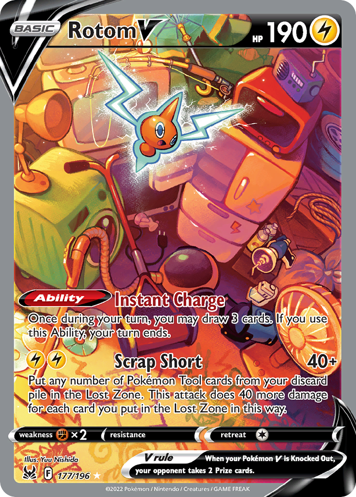 Rotom V 177/196 Rare Ultra | Lost Origin | Pokemon Card
