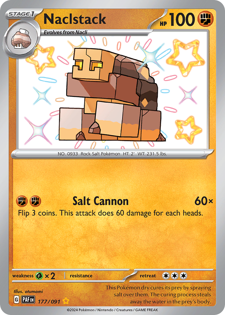Naclstack 177/91 Shiny Rare | Paldean Fates | Pokemon Card