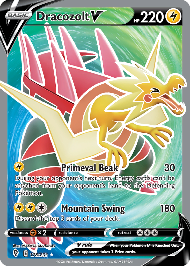 Dracozolt V 178/203 Rare Ultra | Evolving Skies | Pokemon Card