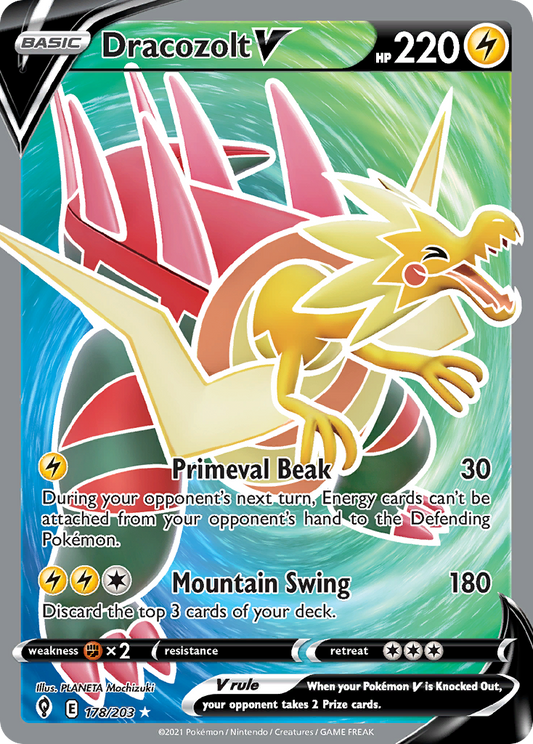 Dracozolt V 178/203 Rare Ultra | Evolving Skies | Pokemon Card