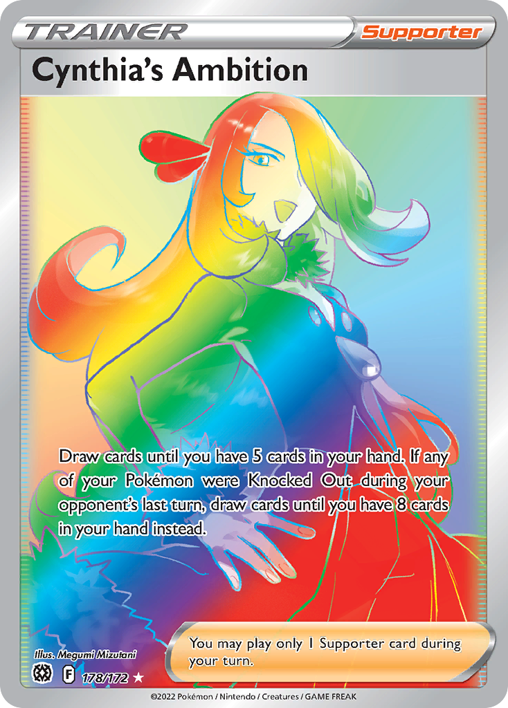 Cynthia's Ambition 178/172 Rare Rainbow | Brilliant Stars | Pokemon Card