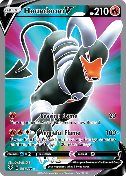 Houndoom V 178/189 Rare Ultra | Darkness Ablaze | Pokemon Card