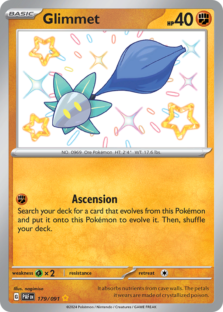 Glimmet 179/91 Shiny Rare | Paldean Fates | Pokemon Card
