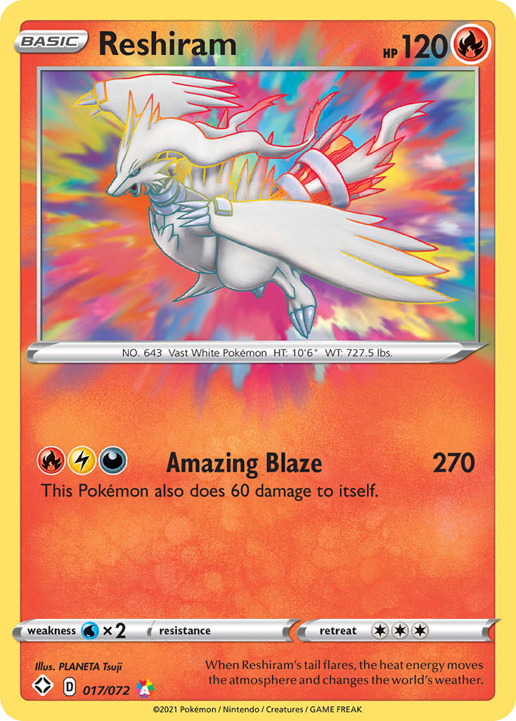 Reshiram 17/72 Amazing Rare | Shining Fates | Pokemon Card