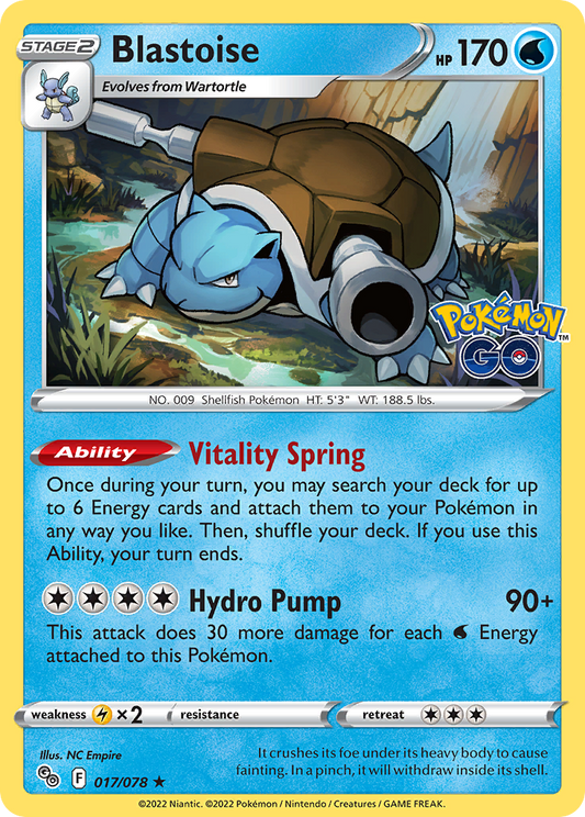 Blastoise 17/78 Rare Holo | Pokémon GO | Pokemon Card