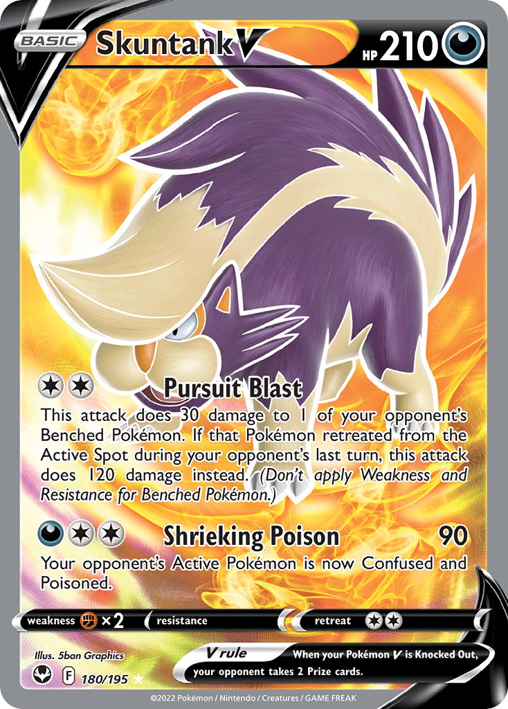 Skuntank V 180/195 Rare Ultra | Silver Tempest | Pokemon Card