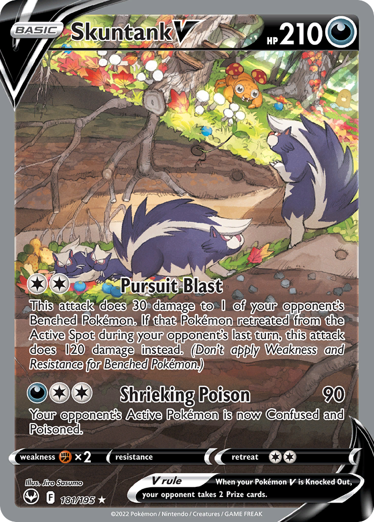 Skuntank V 181/195 Rare Ultra | Silver Tempest | Pokemon Card
