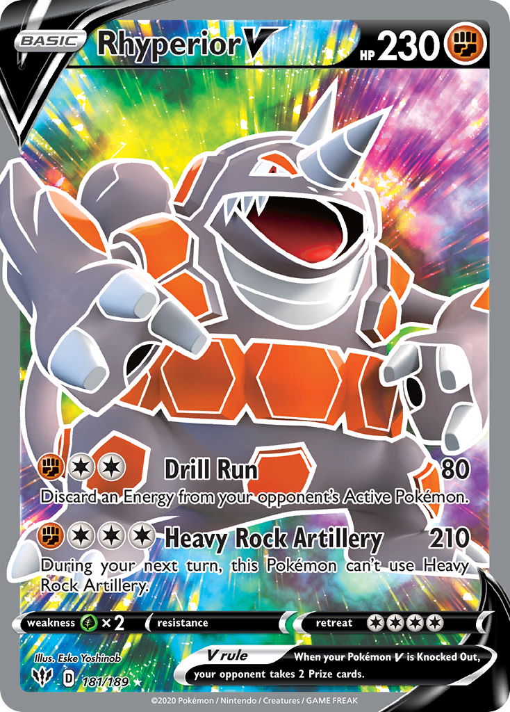Rhyperior V 181/189 Rare Ultra | Darkness Ablaze | Pokemon Card
