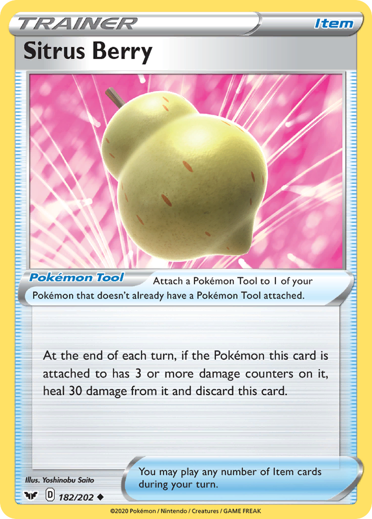 Sitrus Berry 182/202 Uncommon | Sword & Shield | Pokemon Card