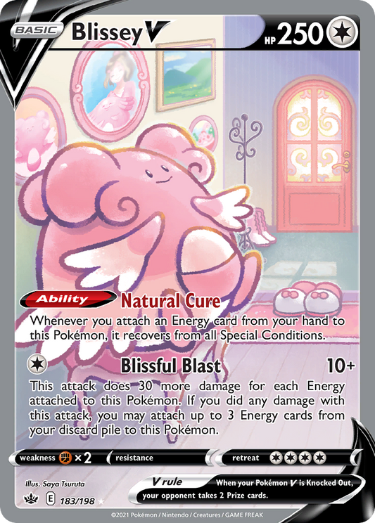 Blissey V 183/198 Rare Ultra | Chilling Reign | Pokemon Card