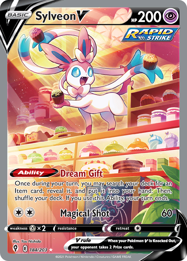 Sylveon V 184/203 Rare Ultra | Evolving Skies | Pokemon Card