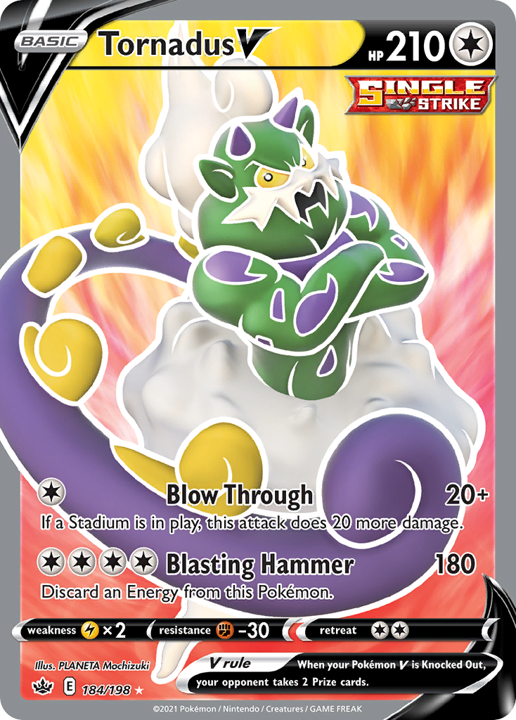 Tornadus V 184/198 Rare Ultra | Chilling Reign | Pokemon Card
