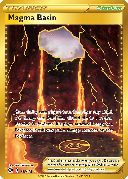Magma Basin 185/172 Rare Secret | Brilliant Stars | Pokemon Card