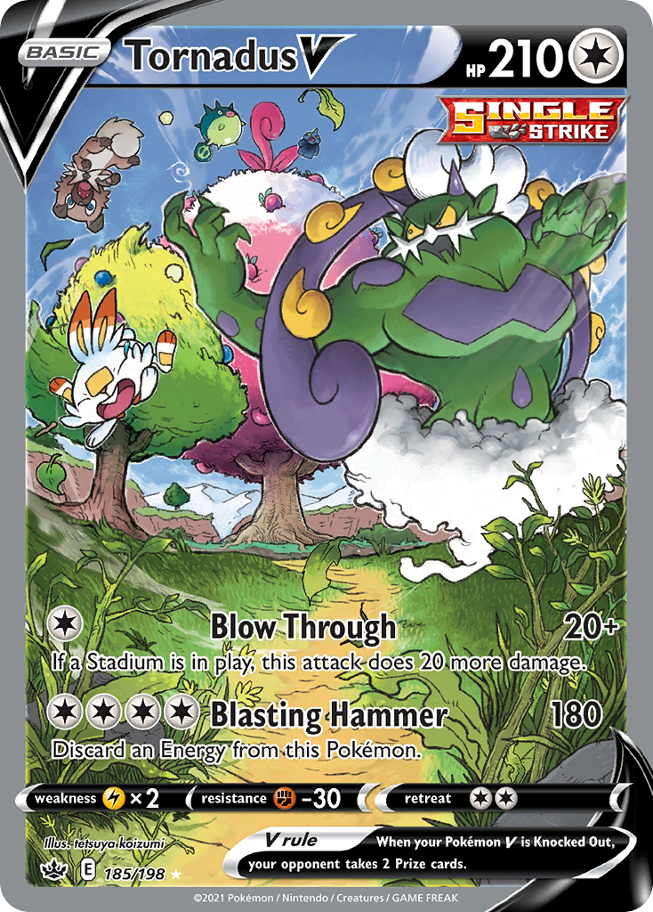 Tornadus V 185/198 Rare Ultra | Chilling Reign | Pokemon Card