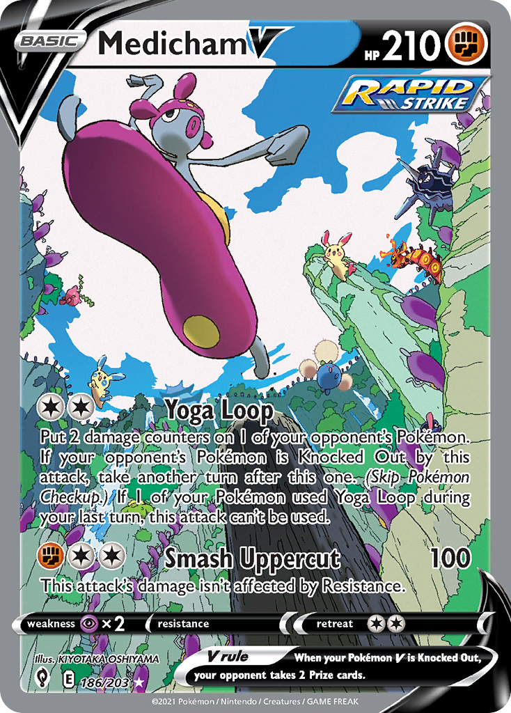 Medicham V 186/203 Rare Ultra | Evolving Skies | Pokemon Card
