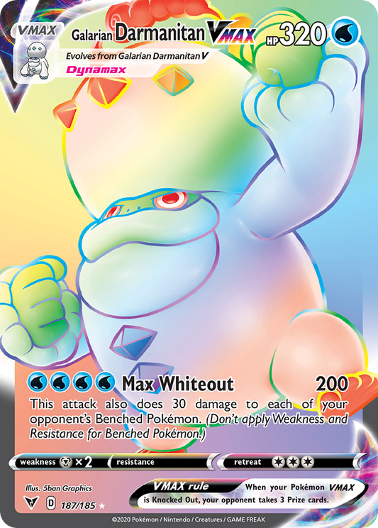 Galarian Darmanitan VMAX 187/185 Rare Rainbow | Vivid Voltage | Pokemon Card