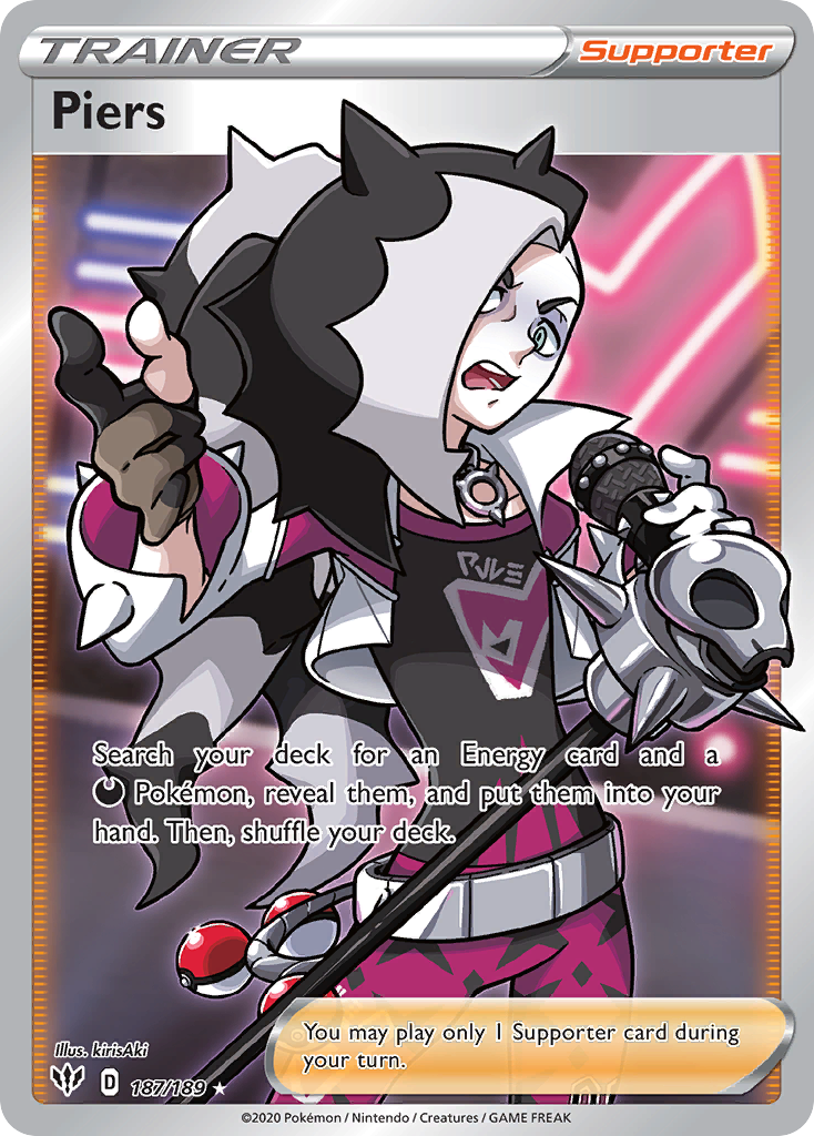 Piers 187/189 Rare Ultra | Darkness Ablaze | Pokemon Card