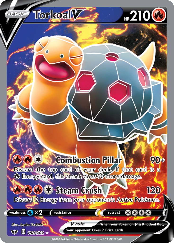 Torkoal V 188/202 Rare Ultra | Sword & Shield | Pokemon Card