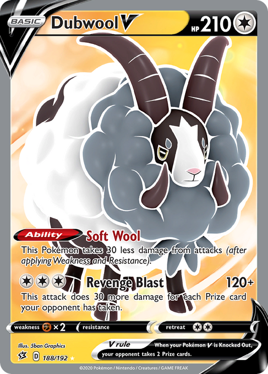 Dubwool V 188/192 Rare Ultra | Rebel Clash | Pokemon Card
