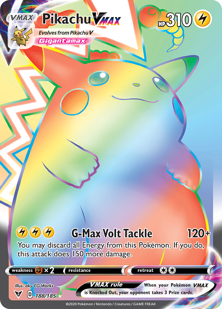 Pikachu VMAX 188/185 Rare Rainbow | Vivid Voltage | Pokemon Card