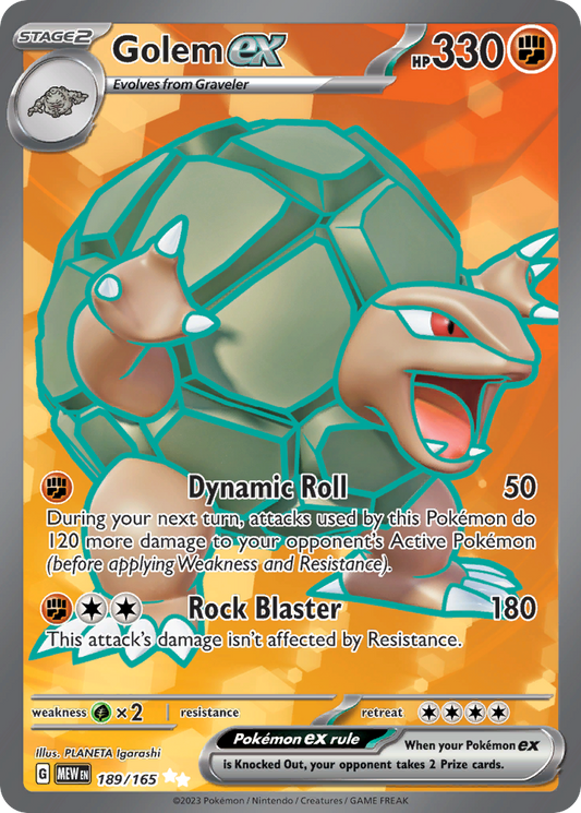 Golem ex 189/165 Ultra Rare | 151 | Pokemon Card