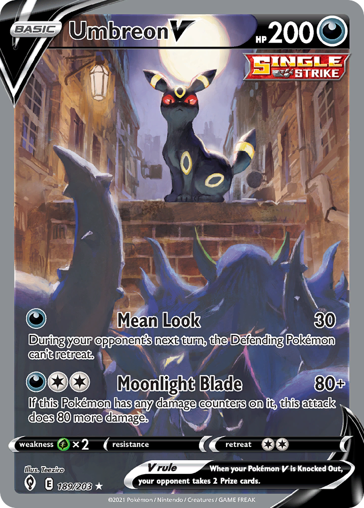 Umbreon V 189/203 Rare Ultra | Evolving Skies | Pokemon Card
