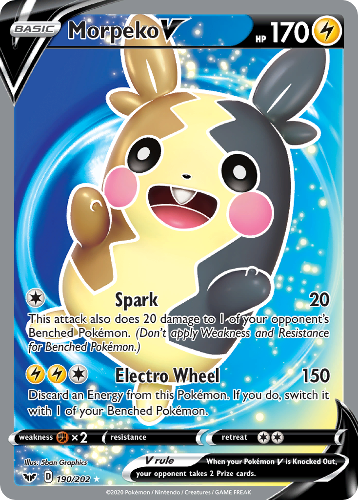 Morpeko V 190/202 Rare Ultra | Sword & Shield | Pokemon Card