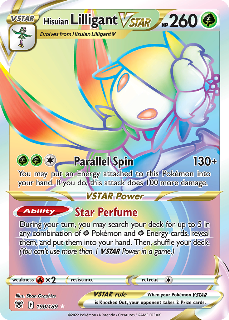 Hisuian Lilligant VSTAR 190/189 Rare Rainbow | Astral Radiance | Pokemon Card