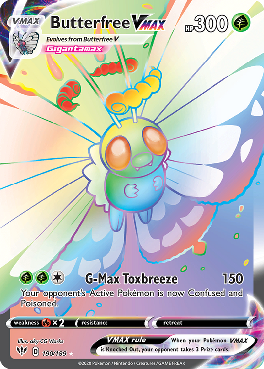 Butterfree VMAX 190/189 Rare Rainbow | Darkness Ablaze | Pokemon Card