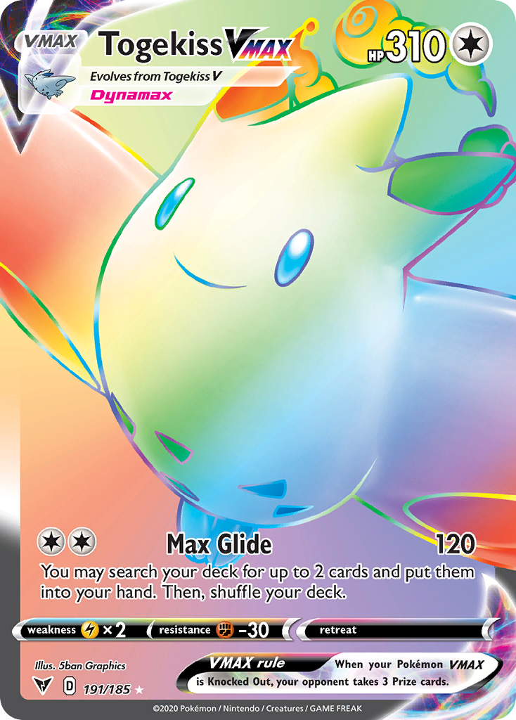 Togekiss VMAX 191/185 Rare Rainbow | Vivid Voltage | Pokemon Card