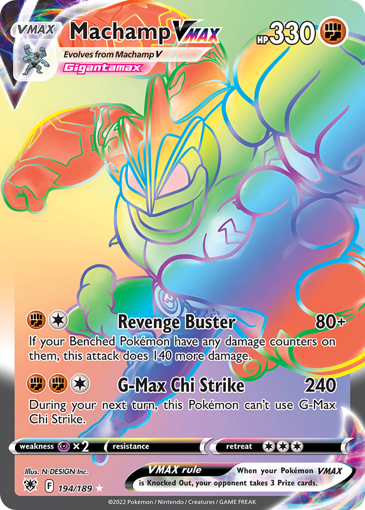 Machamp VMAX 194/189 Rare Rainbow | Astral Radiance | Pokemon Card