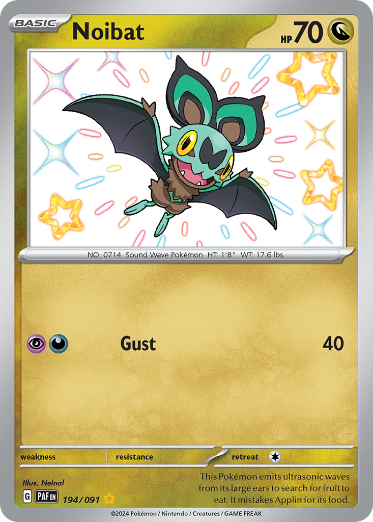 Noibat 194/91 Shiny Rare | Paldean Fates | Pokemon Card