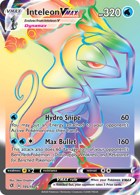 Inteleon VMAX 195/192 Rare Rainbow | Rebel Clash | Pokemon Card