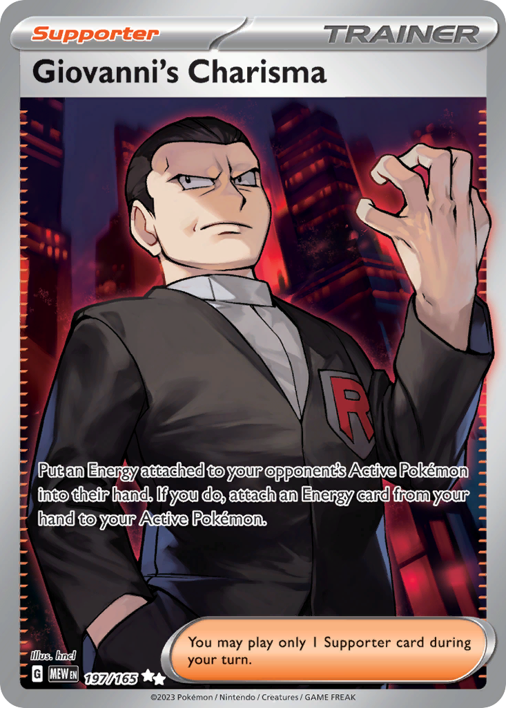 Giovanni's Charisma 197/165 Ultra Rare | 151 | Pokemon Card
