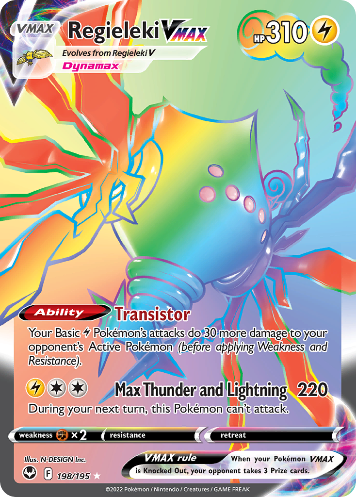 Regieleki VMAX 198/195 Rare Rainbow | Silver Tempest | Pokemon Card