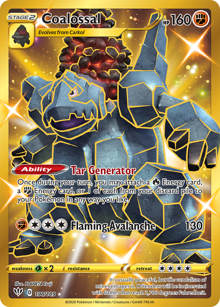 Coalossal 198/189 Rare Secret | Darkness Ablaze | Pokemon Card