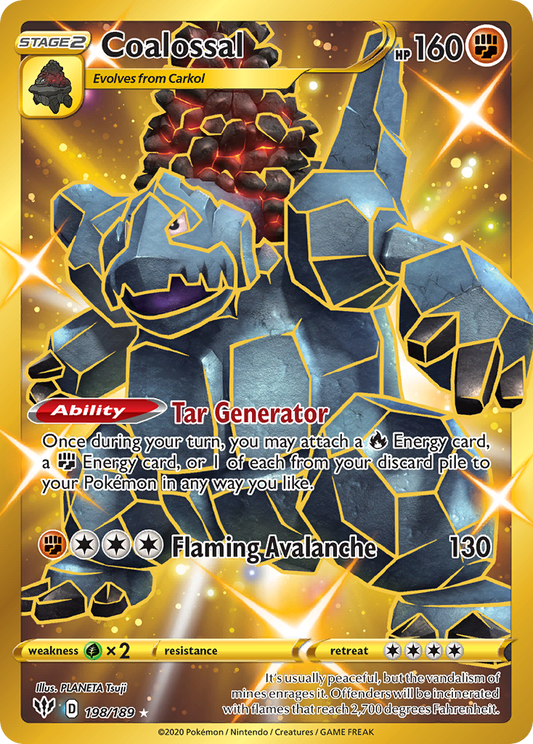 Coalossal 198/189 Rare Secret | Darkness Ablaze | Pokemon Card