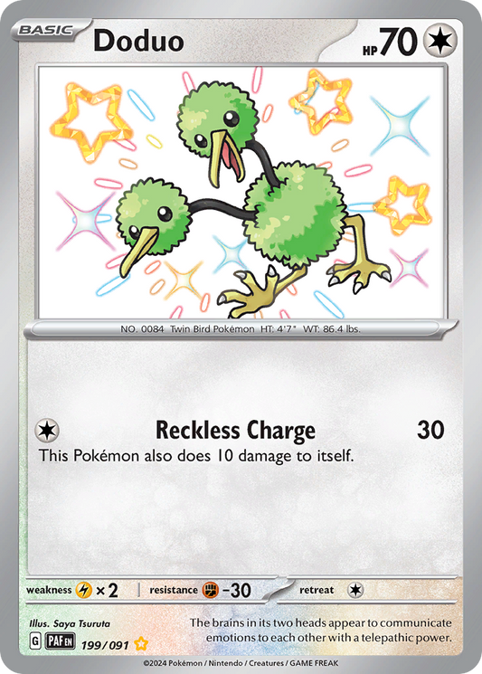 Doduo 199/91 Shiny Rare | Paldean Fates | Pokemon Card