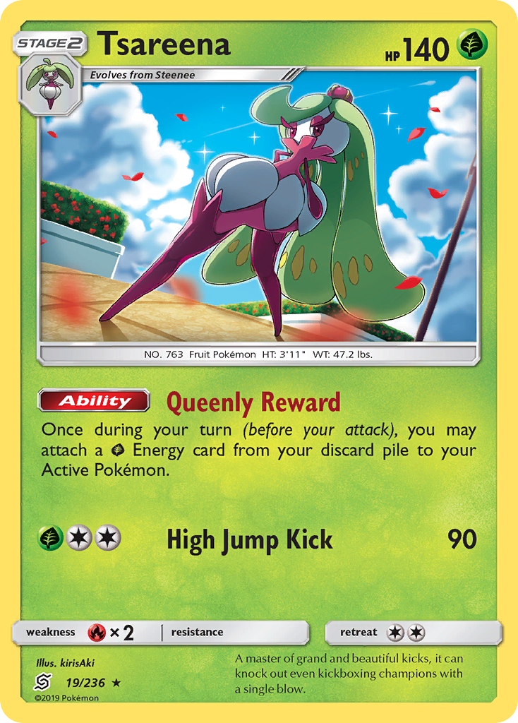 Tsareena 19/236 Rare Holo | Unified Minds | Pokemon Card
