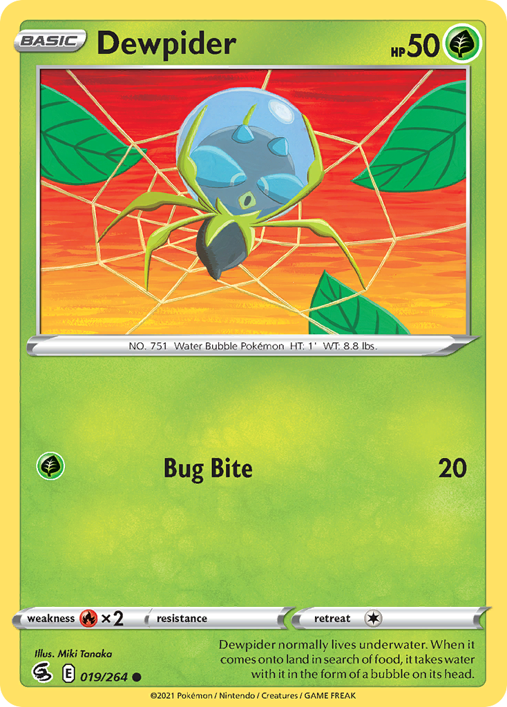 Dewpider 19/264 Common | Fusion Strike | Pokemon Card