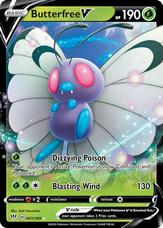 Butterfree V 1/189 Rare Holo V | Darkness Ablaze | Pokemon Card